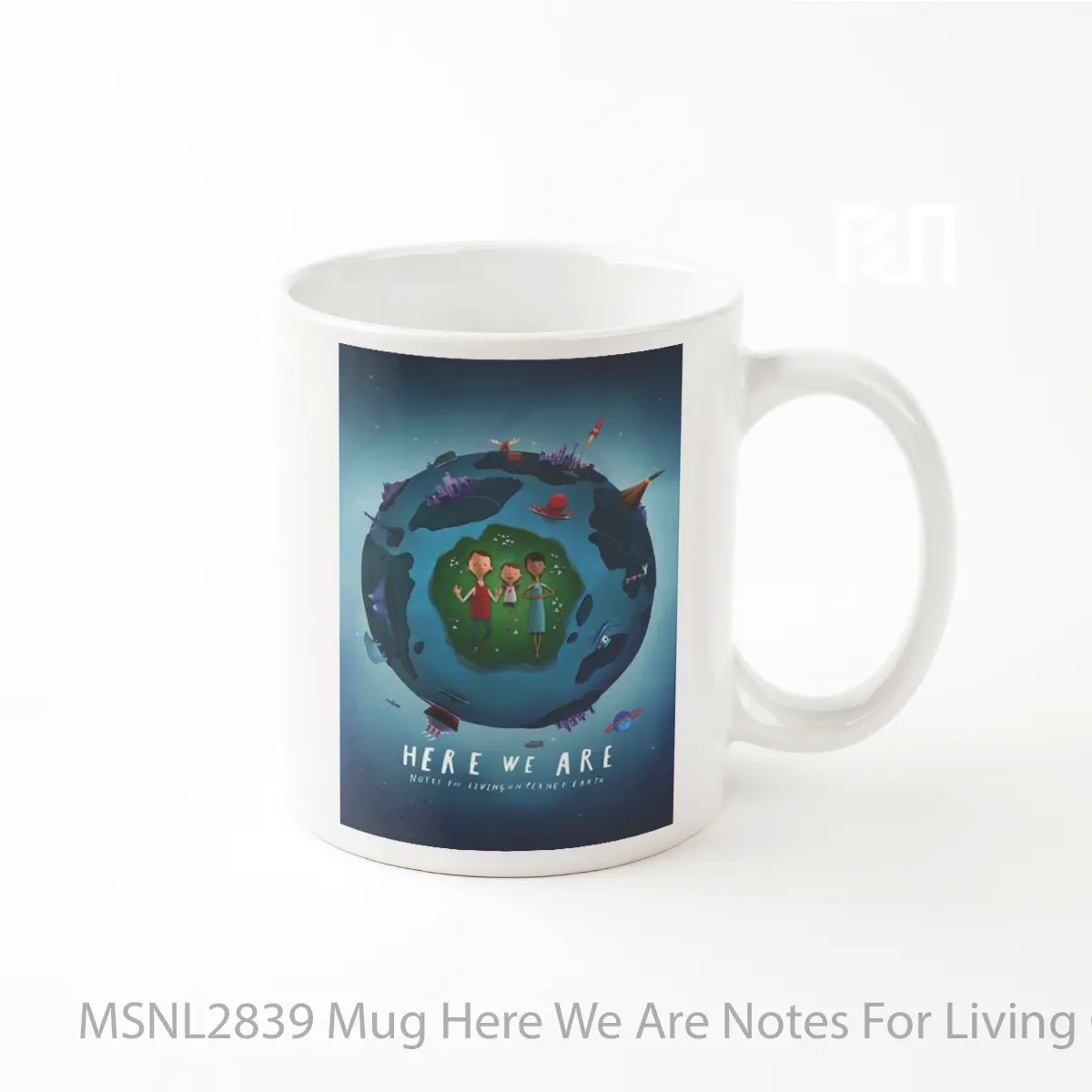 Mug Here We Are Notes For Living On Planet Earth Gelas Keramik Tema Film MSNL2839