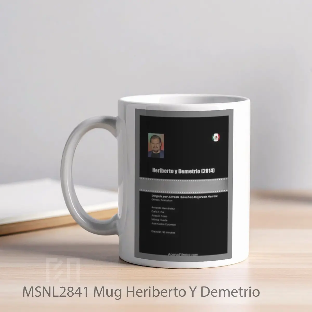 Mug Heriberto Y Demetrio Gelas Keramik Tema Film MSNL2841 - Tampak Kiri