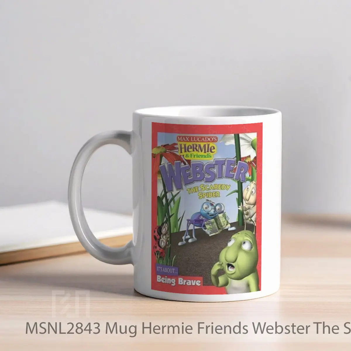 Mug Hermie Friends Webster The Scaredy Spider Gelas Keramik Tema Film MSNL2843 - Tampak Kiri