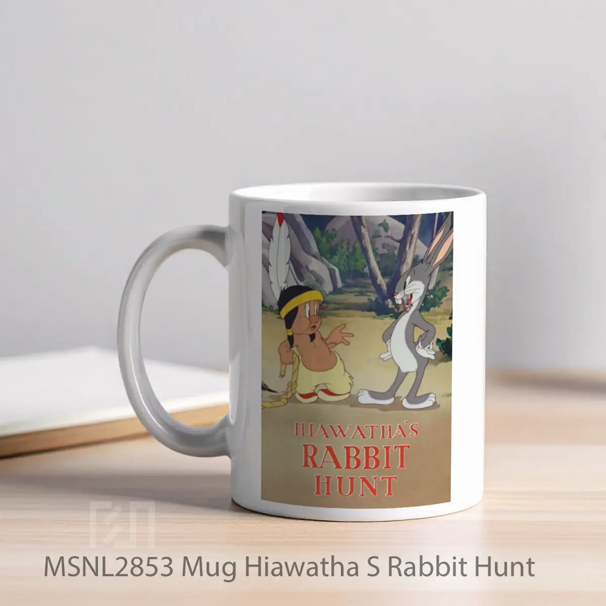 Mug Hiawatha S Rabbit Hunt Gelas Keramik Tema Film MSNL2853 - Tampak Kiri