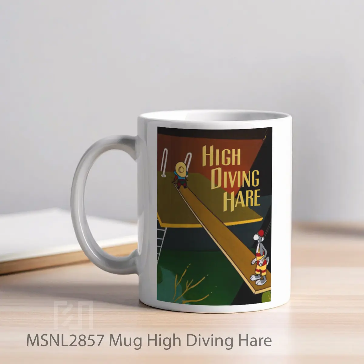 Mug High Diving Hare Gelas Keramik Tema Film MSNL2857 - Tampak Kiri