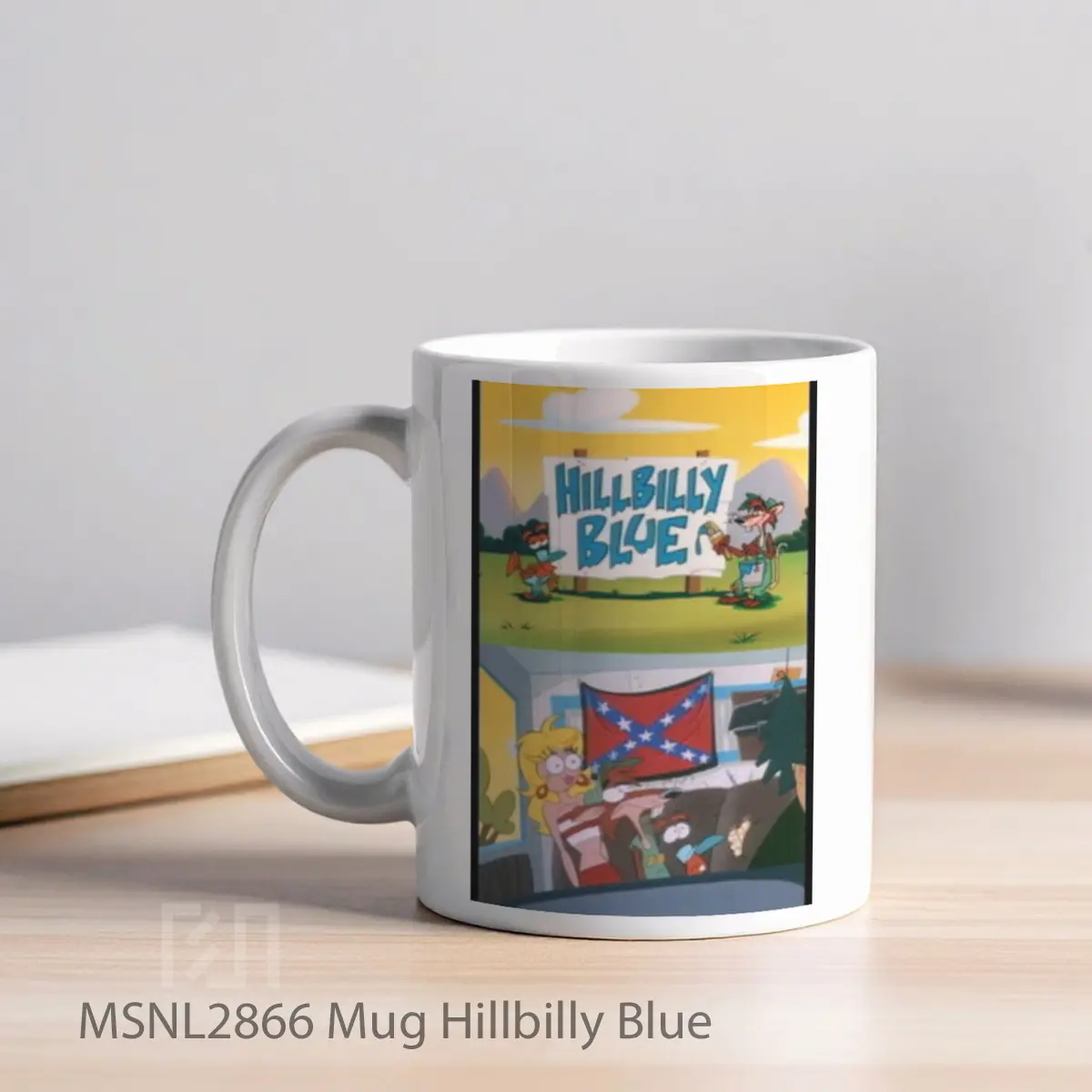 Mug Hillbilly Blue Gelas Keramik Tema Film MSNL2866 - Tampak Kiri