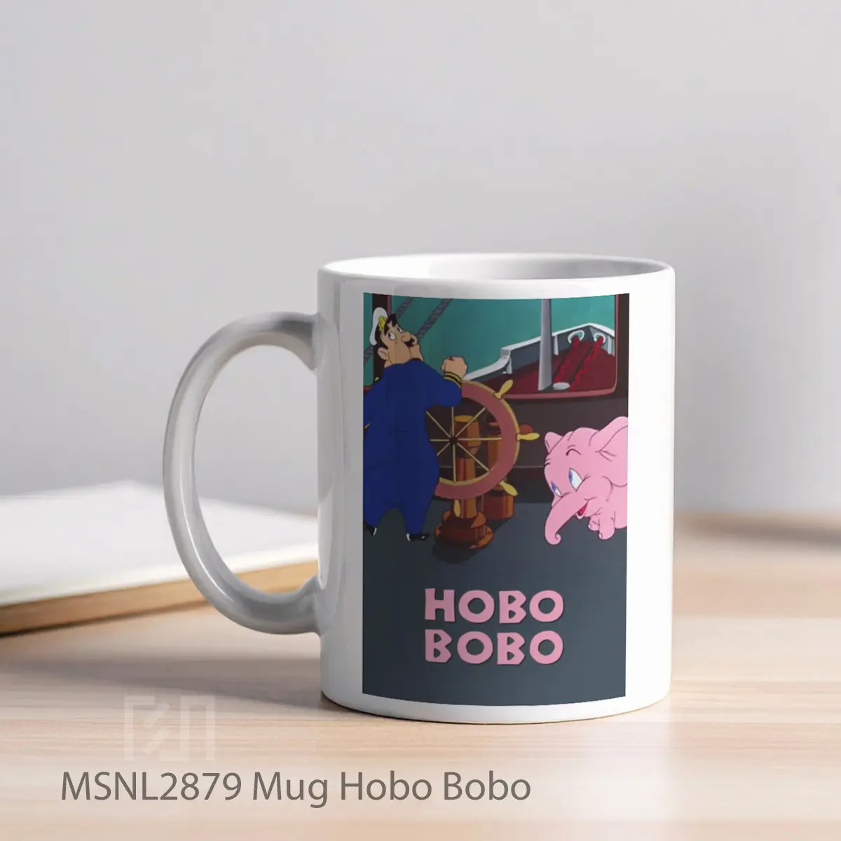 Mug Hobo Bobo Gelas Keramik Tema Film MSNL2879 - Tampak Kiri