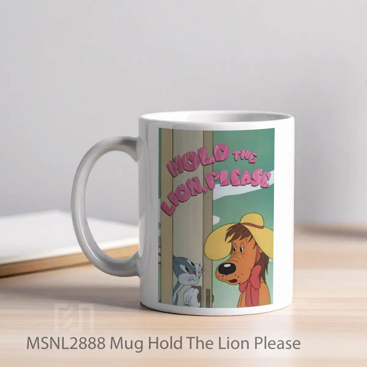 Mug Hold The Lion Please Gelas Keramik Tema Film MSNL2888 - Tampak Kiri