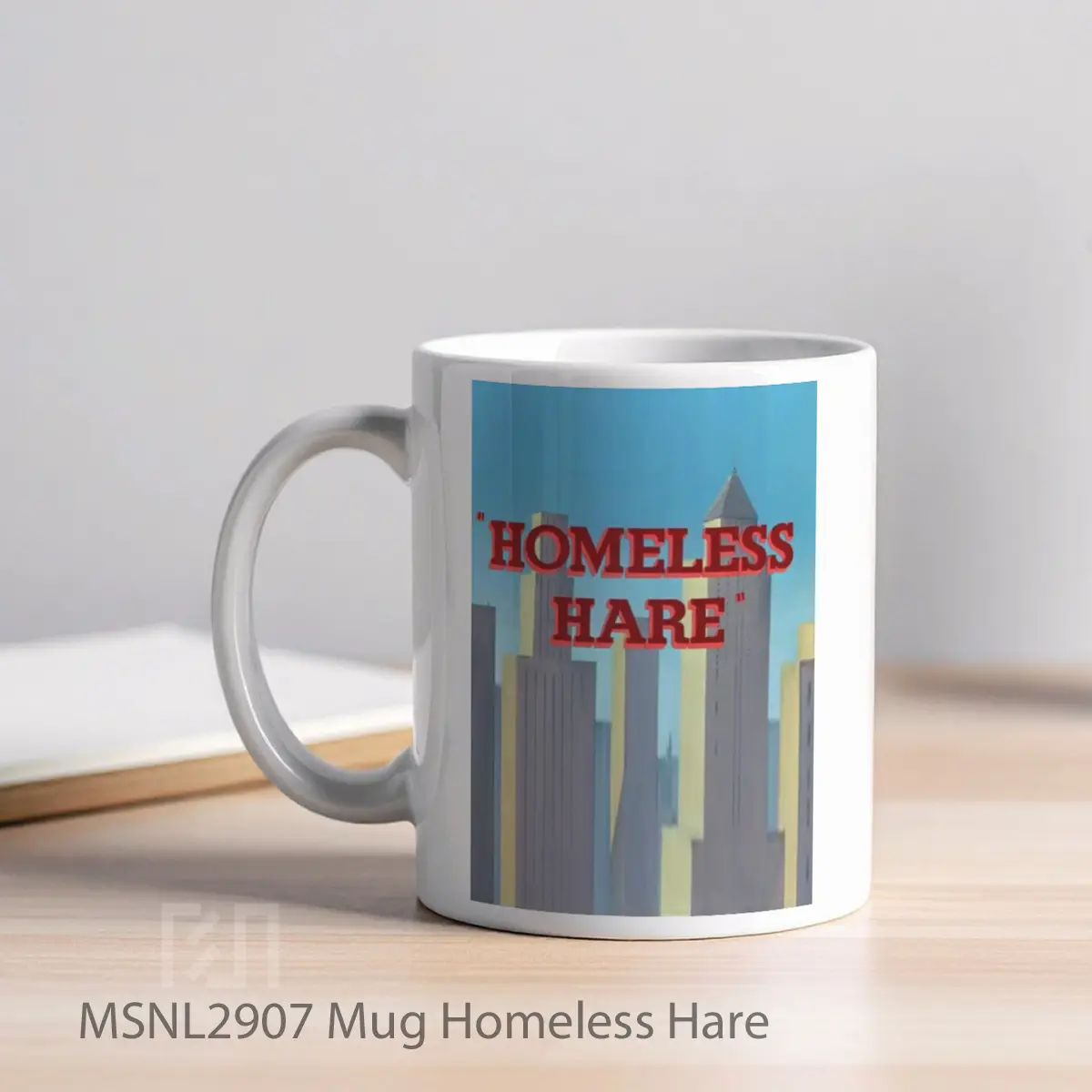 Mug Homeless Hare Gelas Keramik Tema Film MSNL2907 - Tampak Kiri