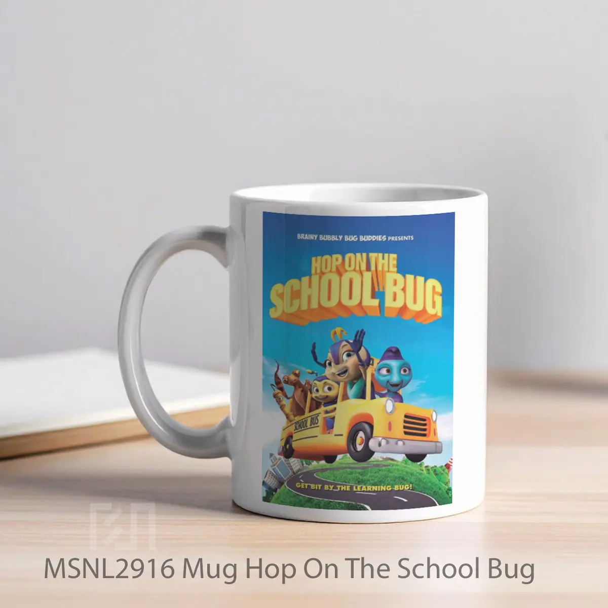Mug Hop On The School Bug Gelas Keramik Tema Film MSNL2916 - Tampak Kiri