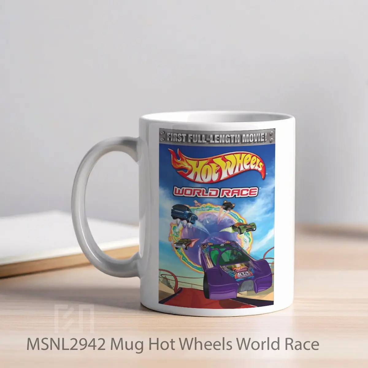 Mug Hot Wheels World Race Gelas Keramik Tema Film MSNL2942 - Tampak Kiri