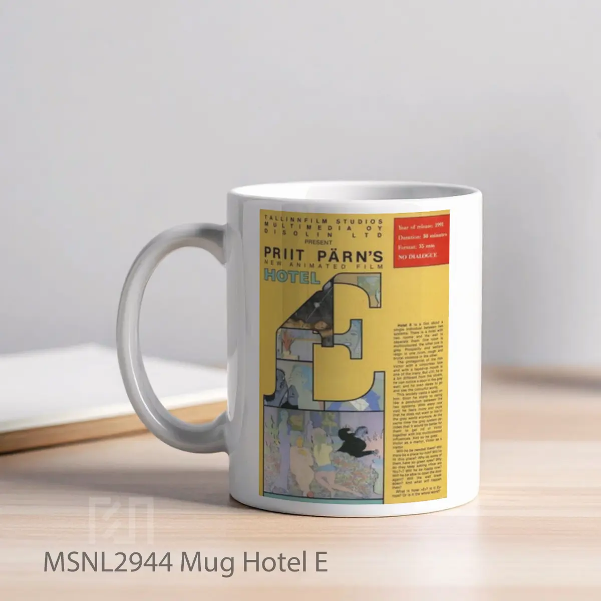 Mug Hotel E Gelas Keramik Tema Film MSNL2944 - Tampak Kiri