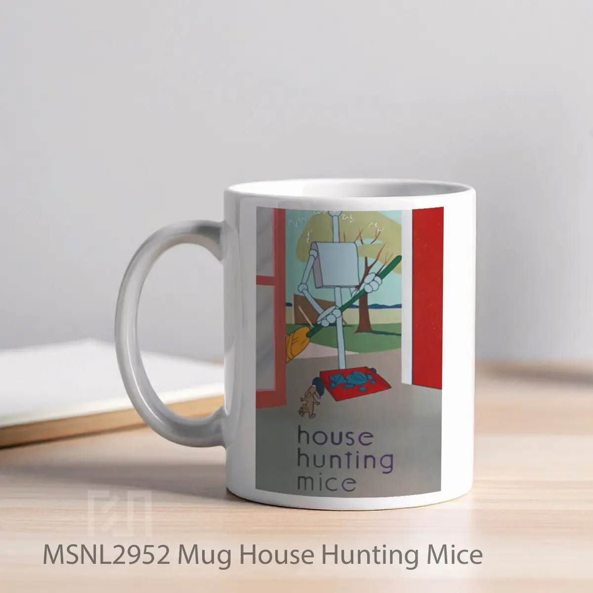 Mug House Hunting Mice Gelas Keramik Tema Film MSNL2952 - Tampak Kiri