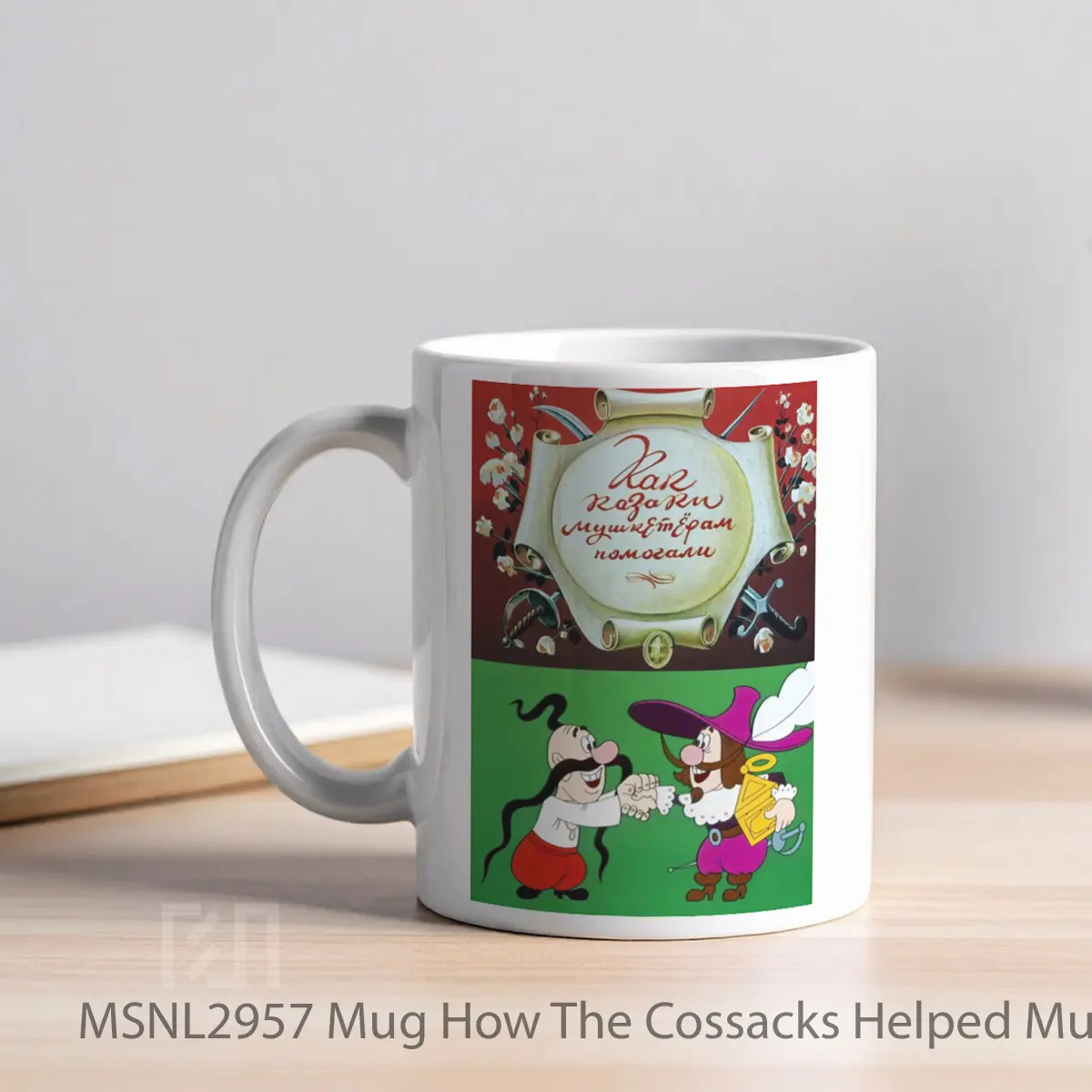 Mug How The Cossacks Helped Musketeers Gelas Keramik Tema Film MSNL2957 - Tampak Kiri