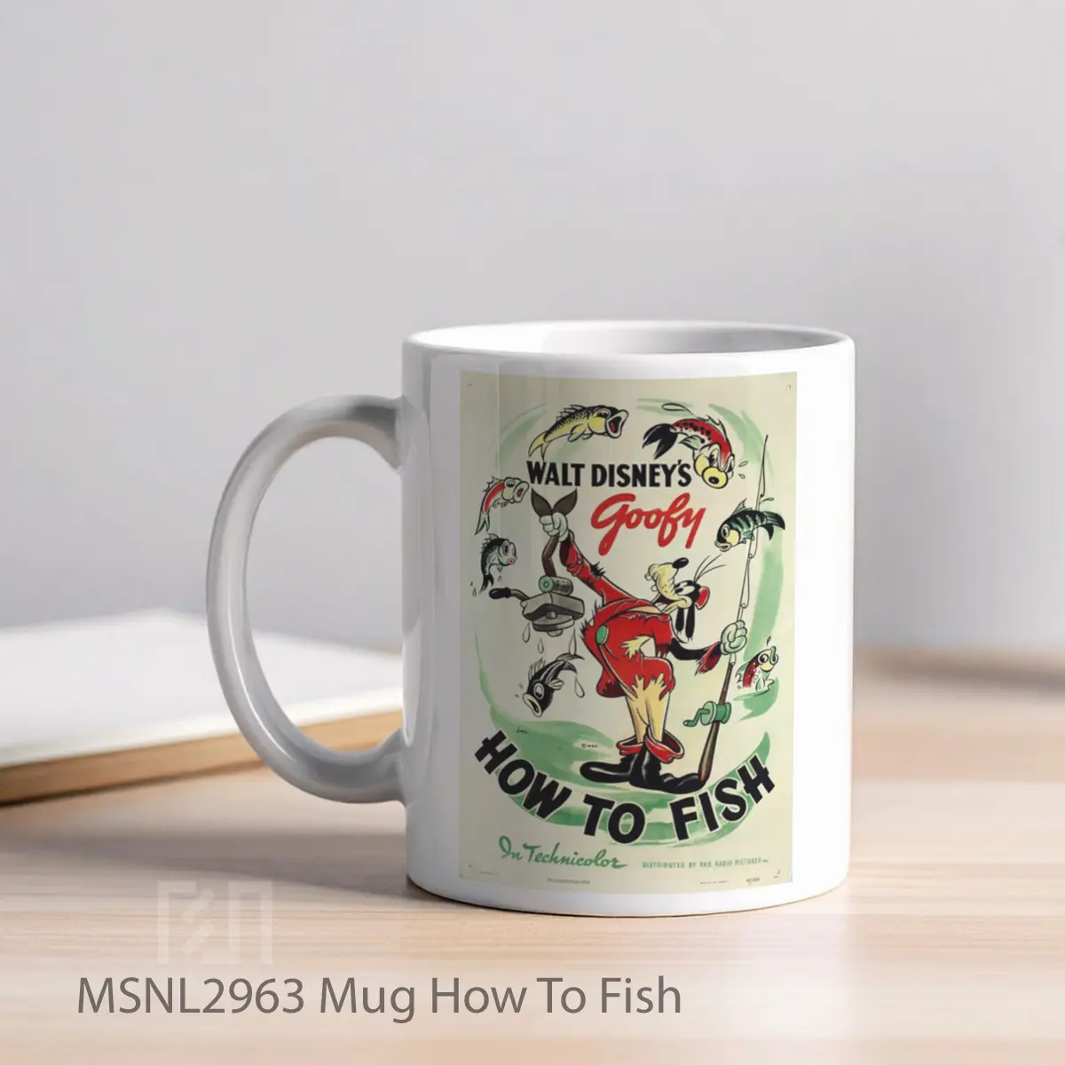 Mug How To Fish Gelas Keramik Tema Film MSNL2963 - Tampak Kiri