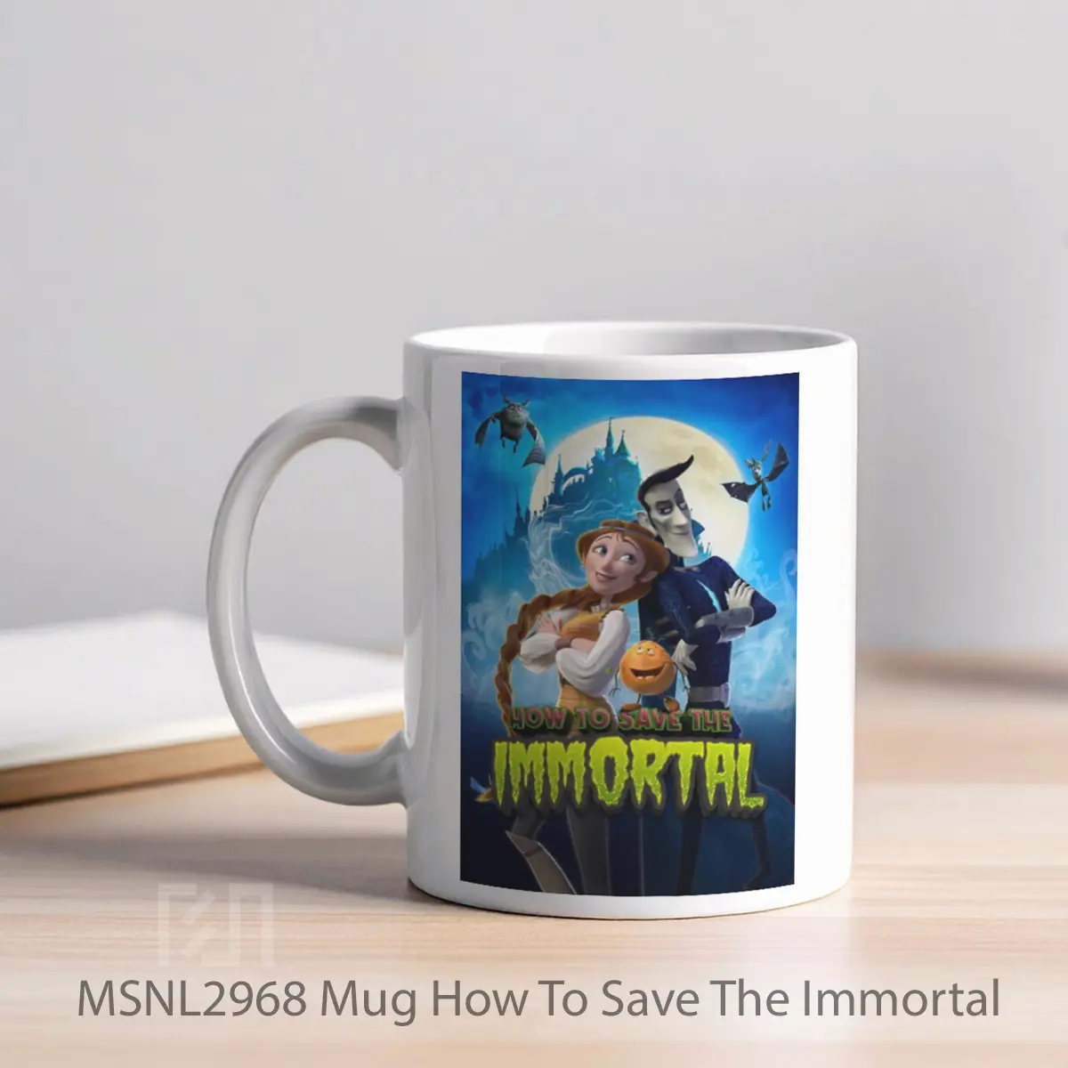 Mug How To Save The Immortal Gelas Keramik Tema Film MSNL2968 - Tampak Kiri