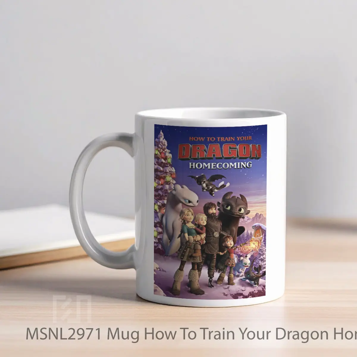 Mug How To Train Your Dragon Homecoming Gelas Keramik Tema Film MSNL2971 - Tampak Kiri