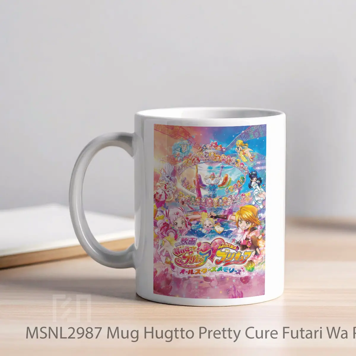 Mug Hugtto Pretty Cure Futari Wa Pretty Cure All Stars Memories Gelas Keramik Tema Film MSNL2987 - Tampak Kiri