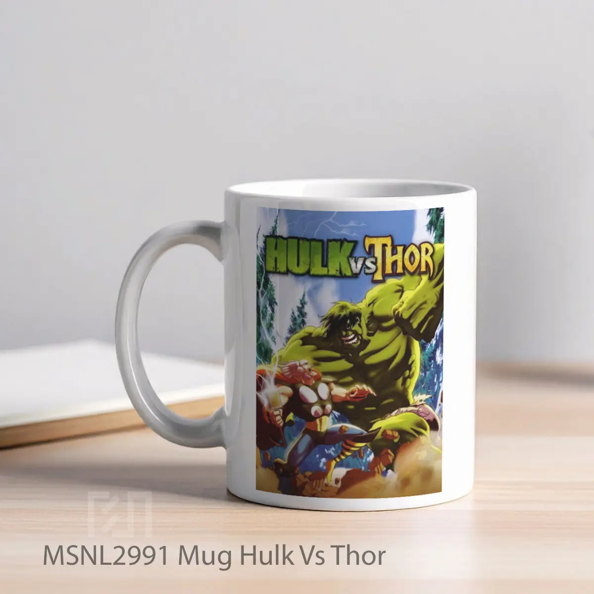 Mug Hulk Vs Thor Gelas Keramik Tema Film MSNL2991 - Tampak Kiri