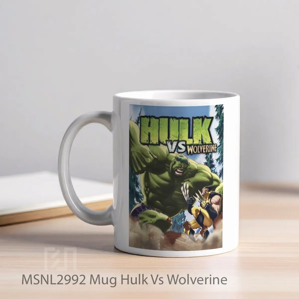 Mug Hulk Vs Wolverine Gelas Keramik Tema Film MSNL2992 - Tampak Kiri