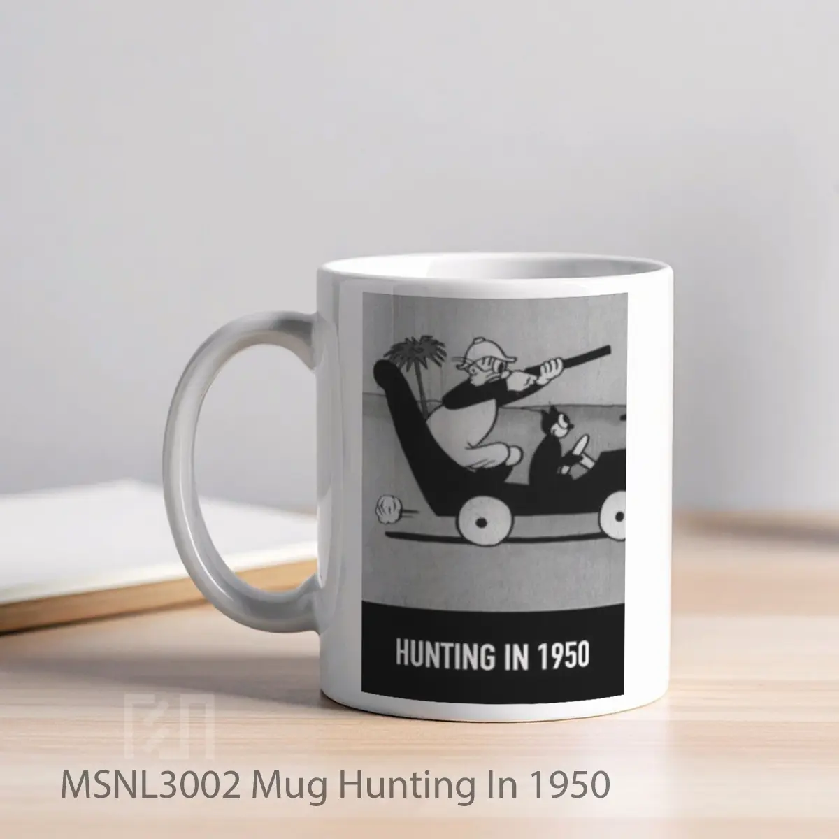 Mug Hunting In 1950 Gelas Keramik Tema Film MSNL3002 - Tampak Kiri
