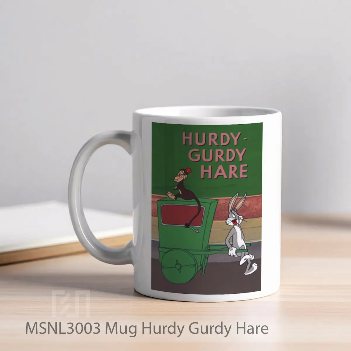 Mug Hurdy Gurdy Hare Gelas Keramik Tema Film MSNL3003 - Tampak Kiri