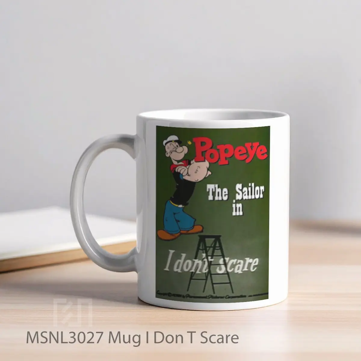Mug I Don T Scare Gelas Keramik Tema Film MSNL3027 - Tampak Kiri