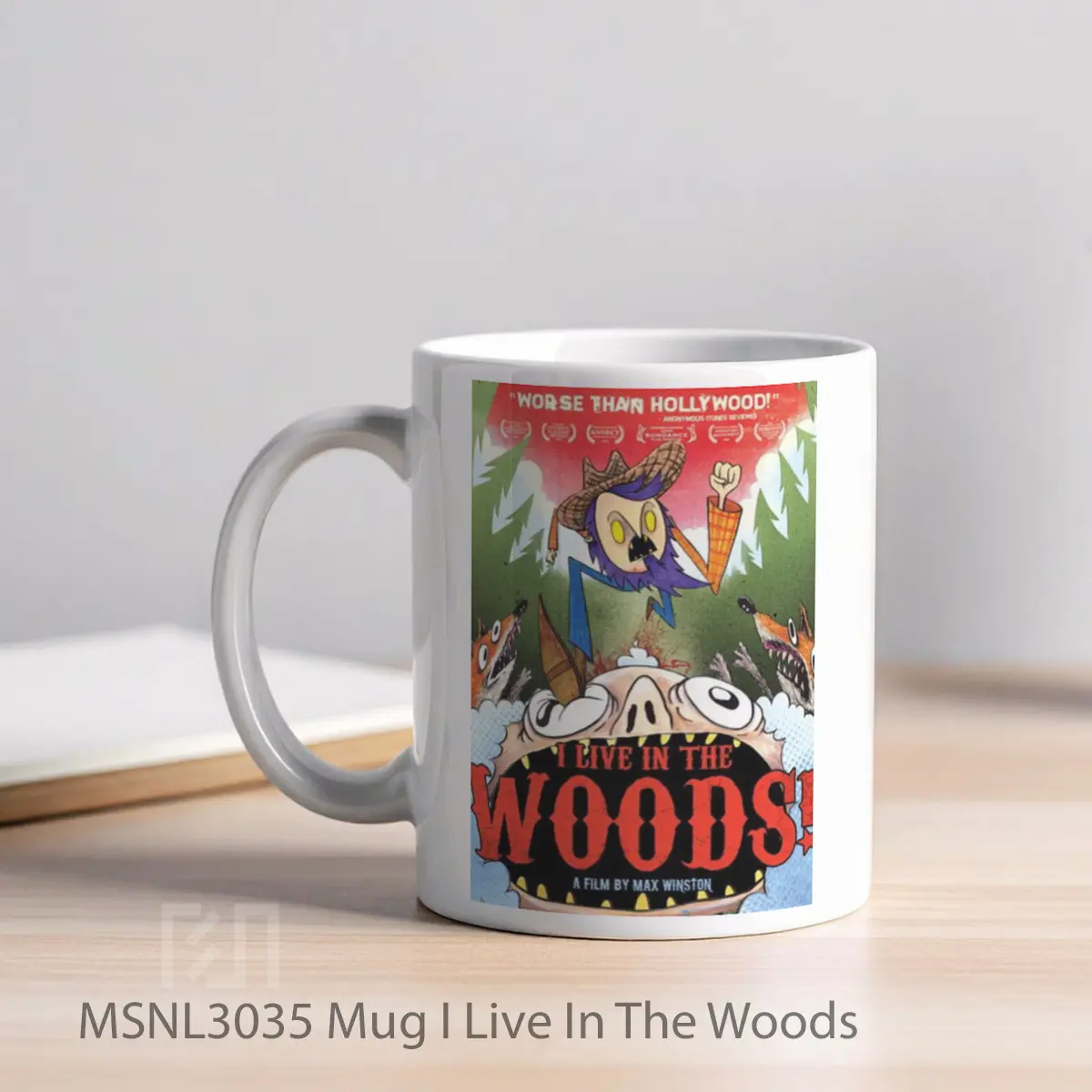 Mug I Live In The Woods Gelas Keramik Tema Film MSNL3035 - Tampak Kiri
