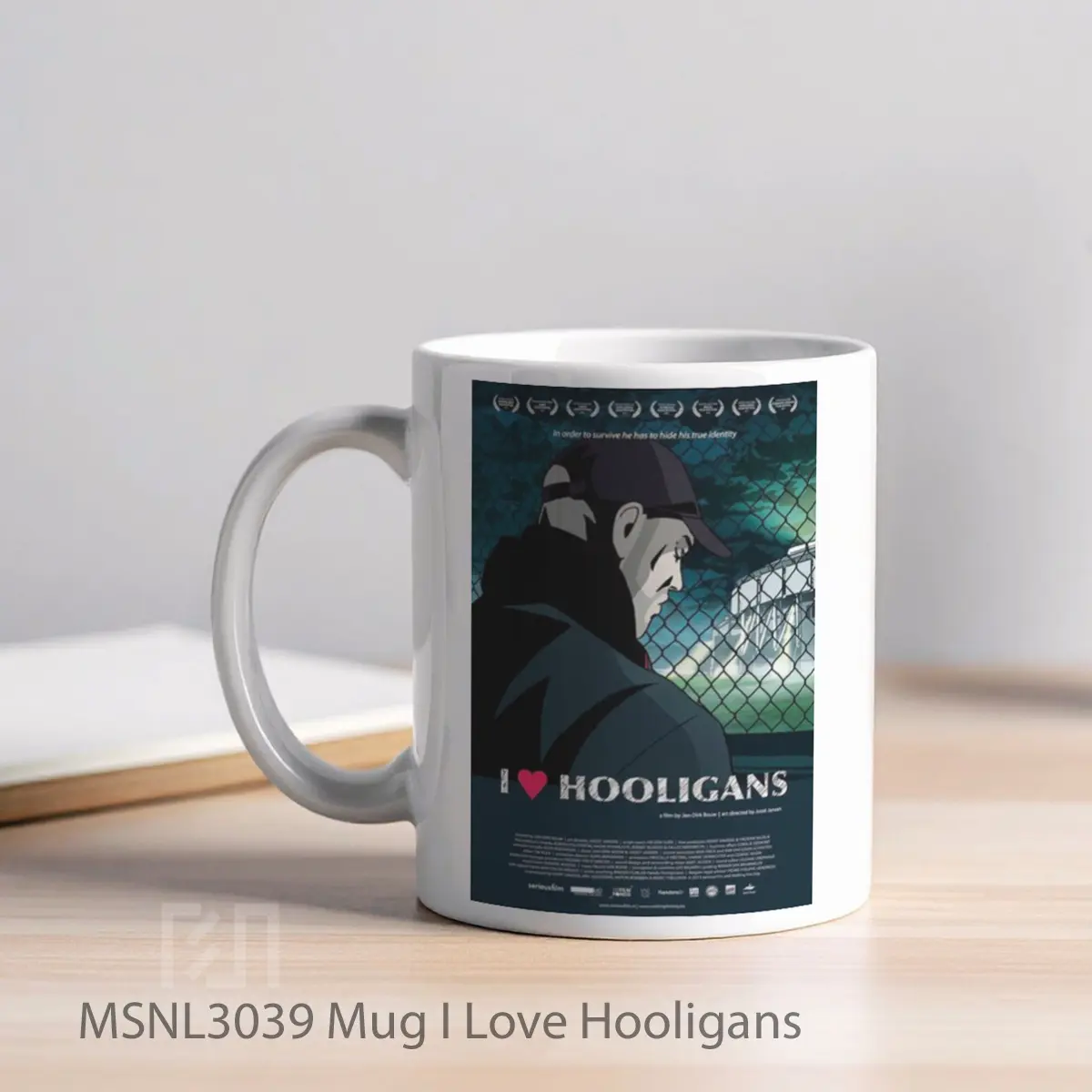 Mug I Love Hooligans Gelas Keramik Tema Film MSNL3039 - Tampak Kiri