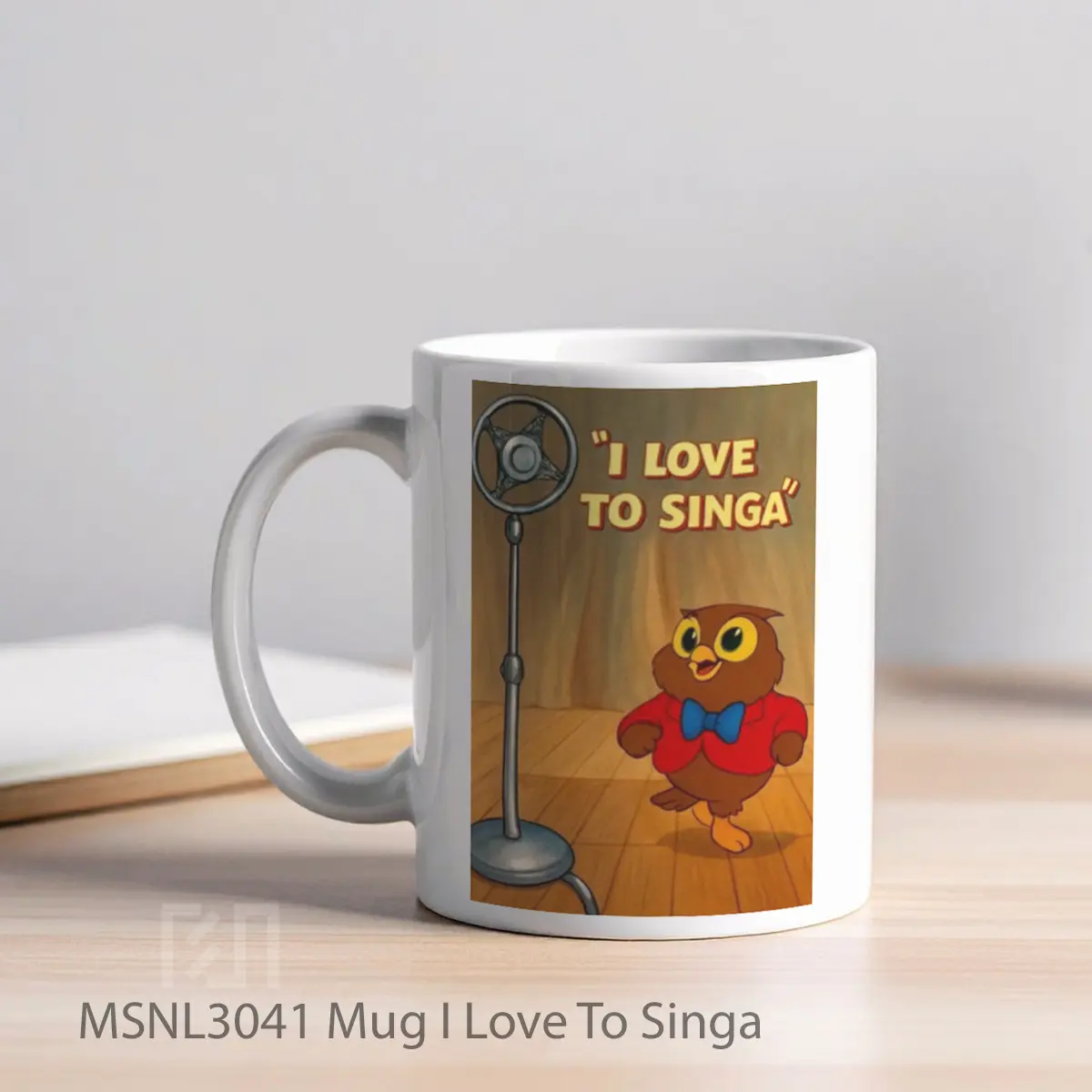 Mug I Love To Singa Gelas Keramik Tema Film MSNL3041 - Tampak Kiri