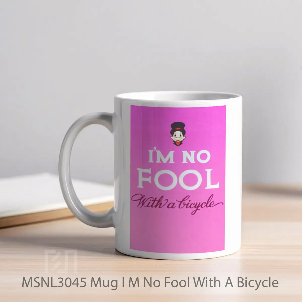 Mug I M No Fool With A Bicycle Gelas Keramik Tema Film MSNL3045 - Tampak Kiri