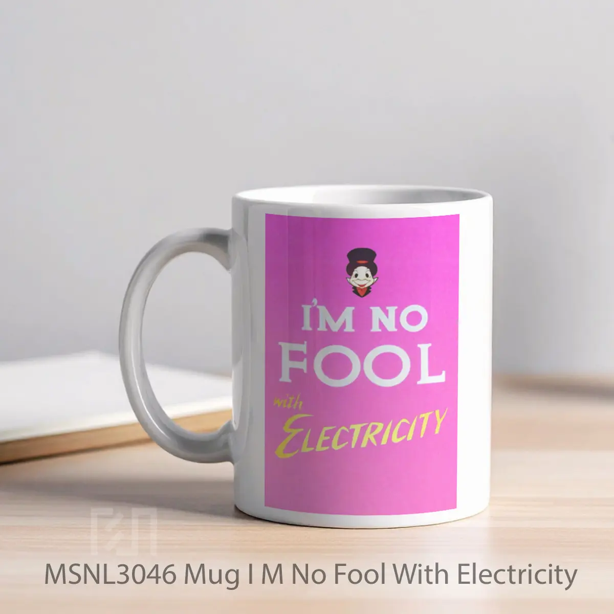 Mug I M No Fool With Electricity Gelas Keramik Tema Film MSNL3046 - Tampak Kiri