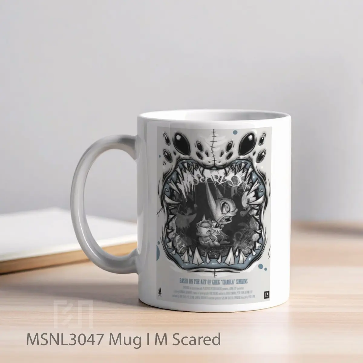 Mug I M Scared Gelas Keramik Tema Film MSNL3047 - Tampak Kiri