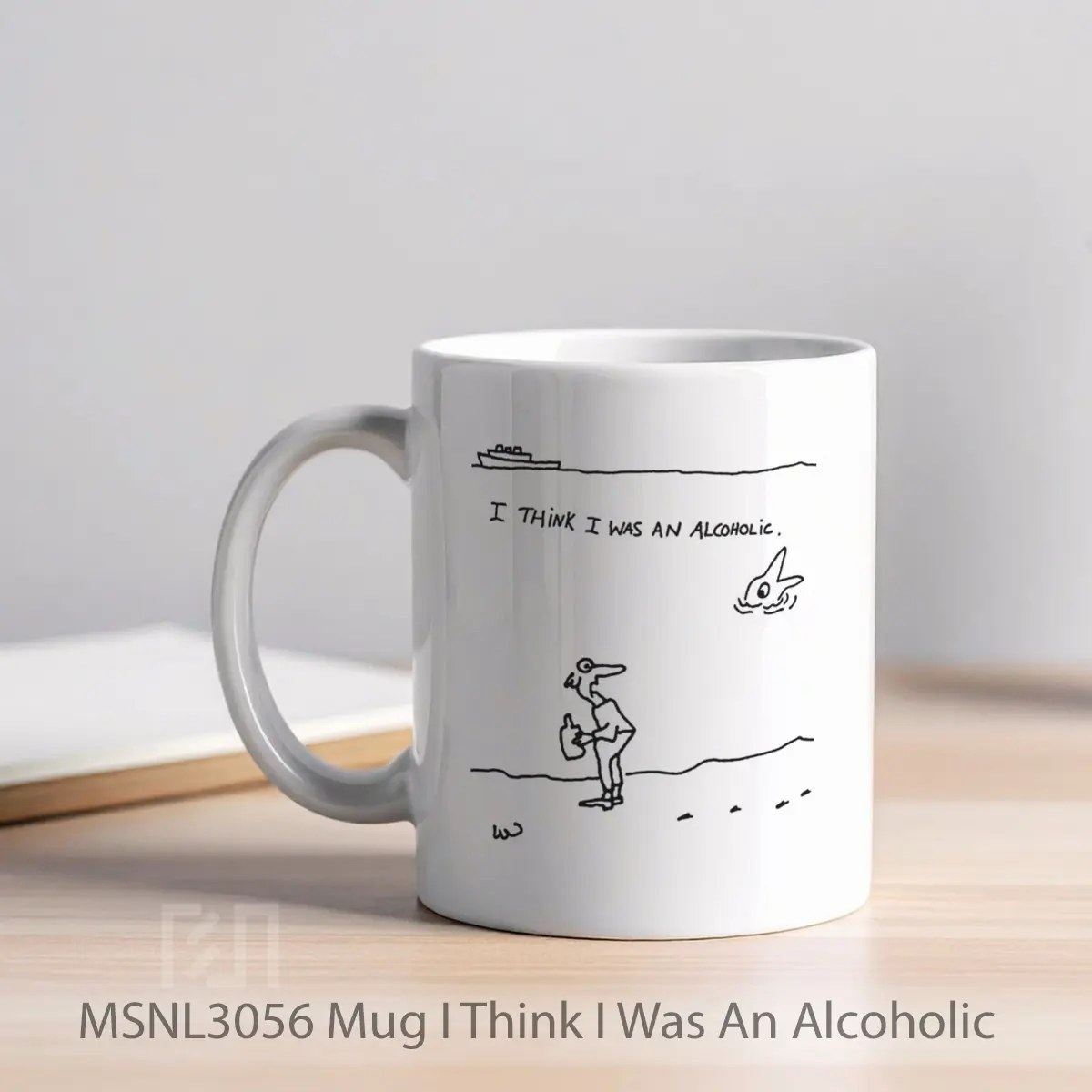 Mug I Think I Was An Alcoholic Gelas Keramik Tema Film MSNL3056 - Tampak Kiri