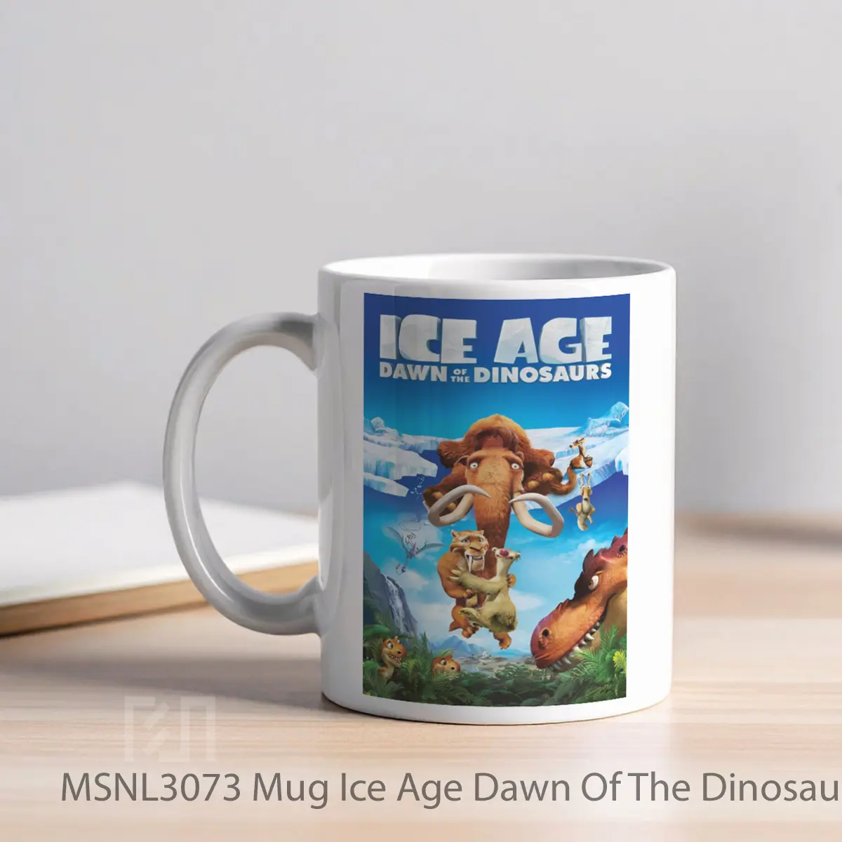 Mug Ice Age Dawn Of The Dinosaurs Gelas Keramik Tema Film MSNL3073 - Tampak Kiri