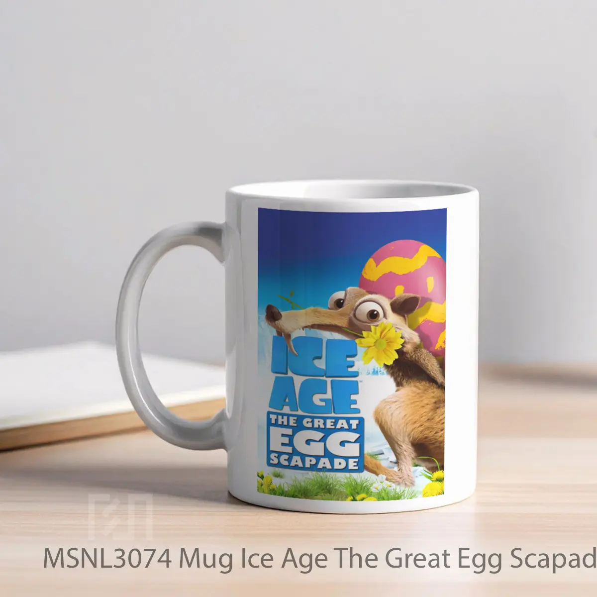 Mug Ice Age The Great Egg Scapade Gelas Keramik Tema Film MSNL3074 - Tampak Kiri