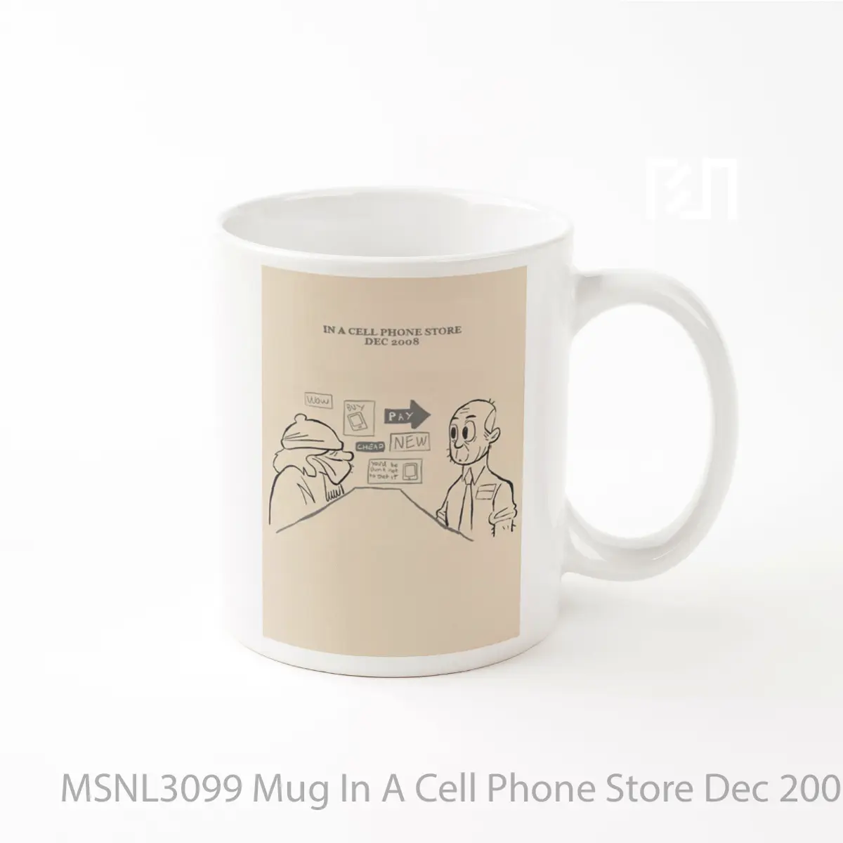 Mug In A Cell Phone Store Dec 2008 Gelas Keramik Tema Film MSNL3099