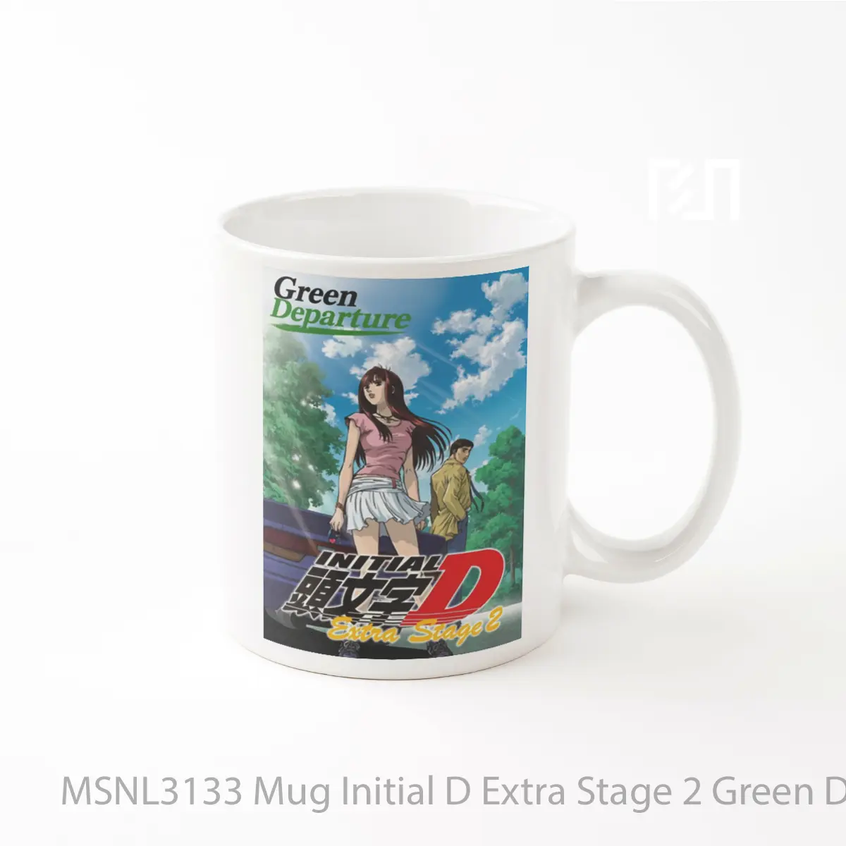 Mug Initial D Extra Stage 2 Green Departure Gelas Keramik Tema Film MSNL3133