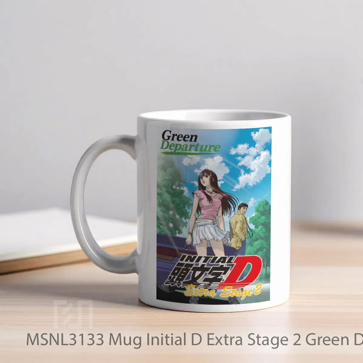 Mug Initial D Extra Stage 2 Green Departure Gelas Keramik Tema Film MSNL3133 - Tampak Kiri