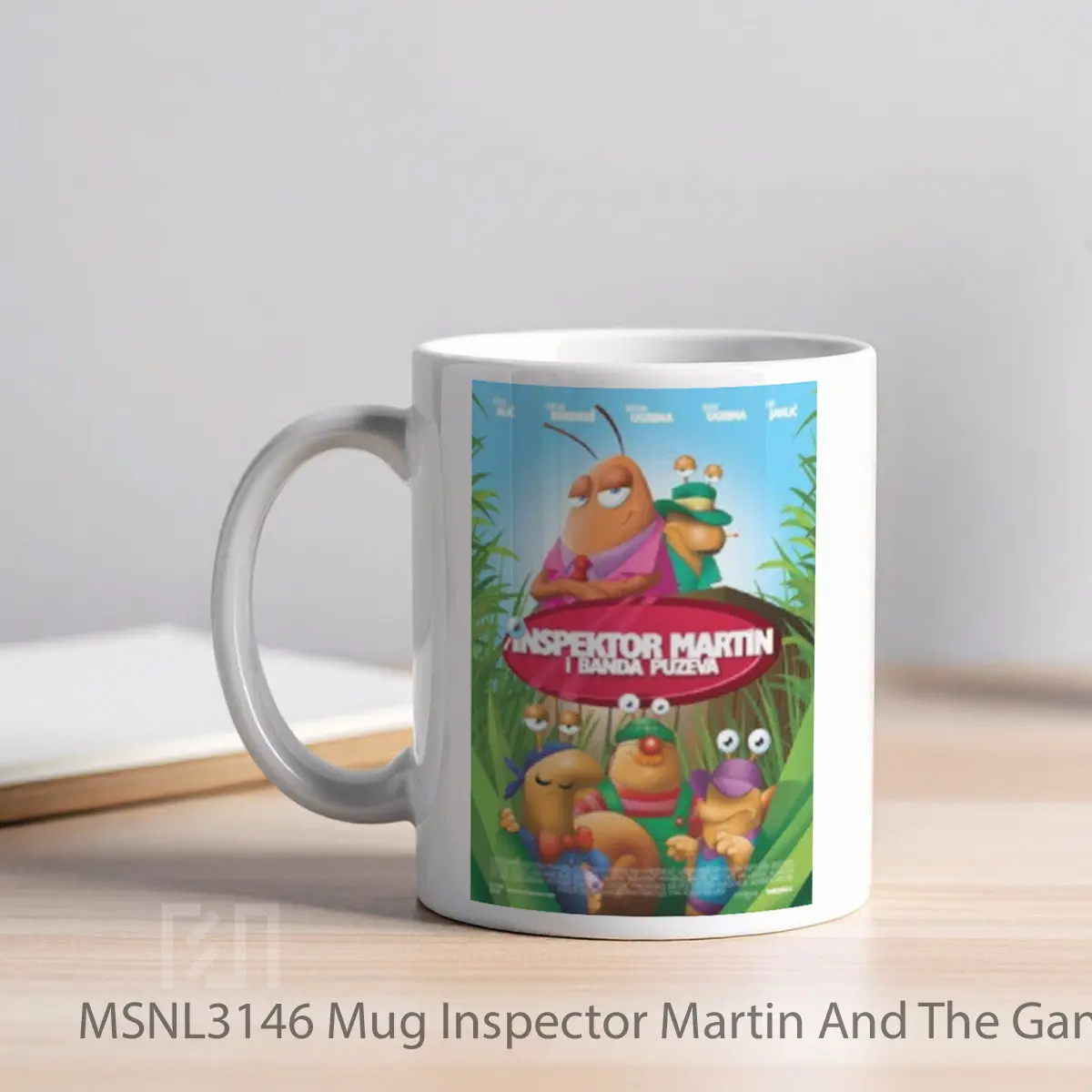 Mug Inspector Martin And The Gang Of Snails Gelas Keramik Tema Film MSNL3146 - Tampak Kiri