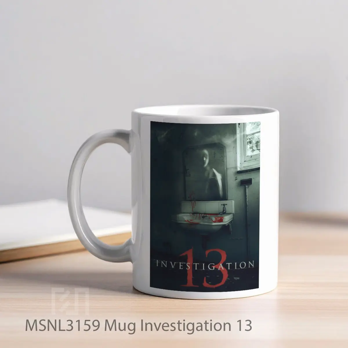 Mug Investigation 13 Gelas Keramik Tema Film MSNL3159 - Tampak Kiri