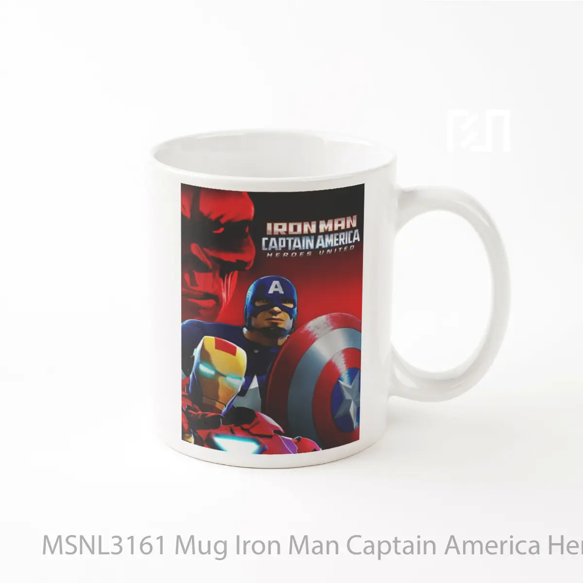 Mug Iron Man Captain America Heroes United Gelas Keramik Tema Film MSNL3161