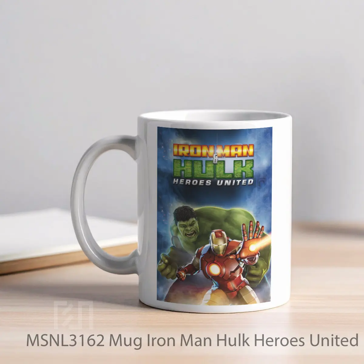 Mug Iron Man Hulk Heroes United Gelas Keramik Tema Film MSNL3162 - Tampak Kiri