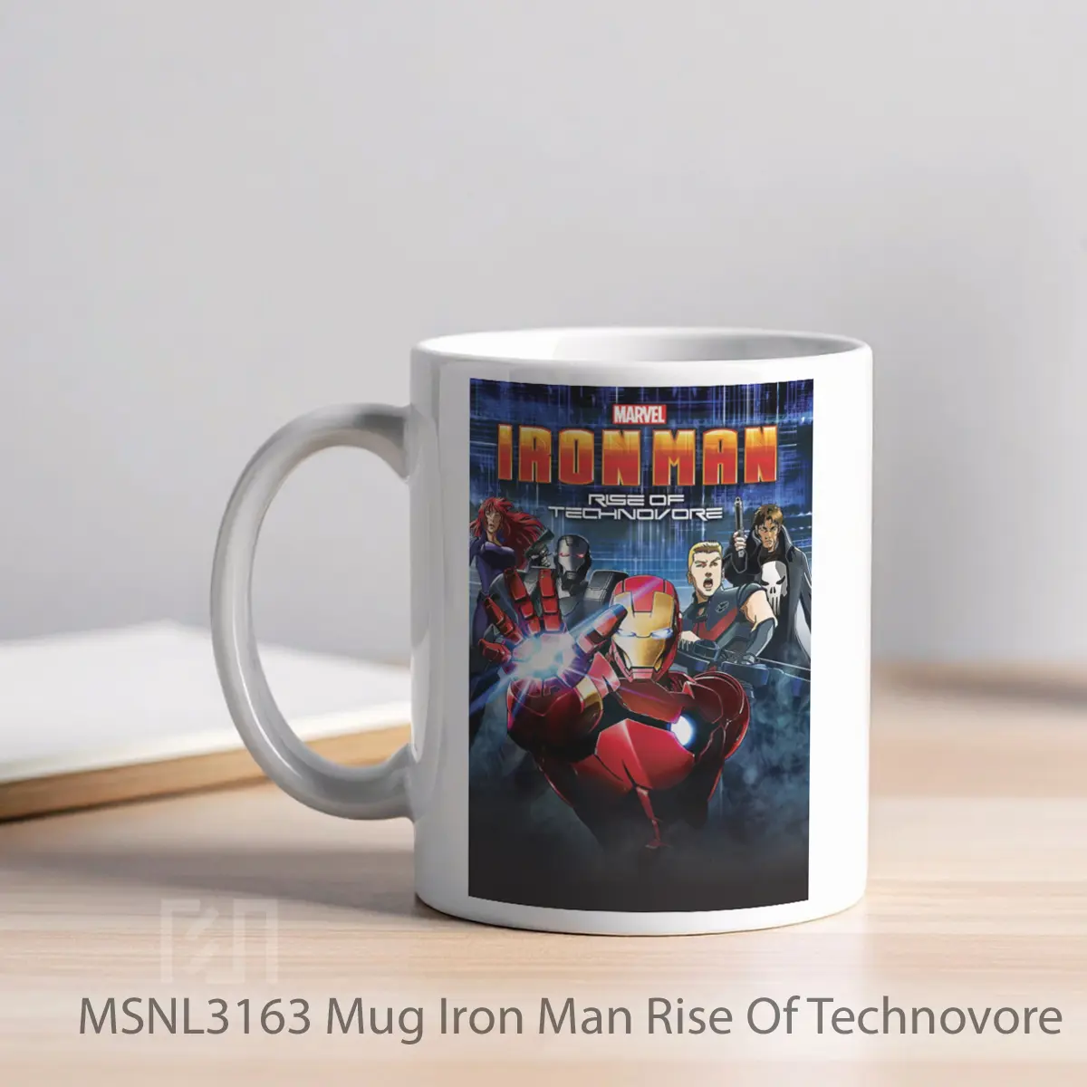 Mug Iron Man Rise Of Technovore Gelas Keramik Tema Film MSNL3163 - Tampak Kiri