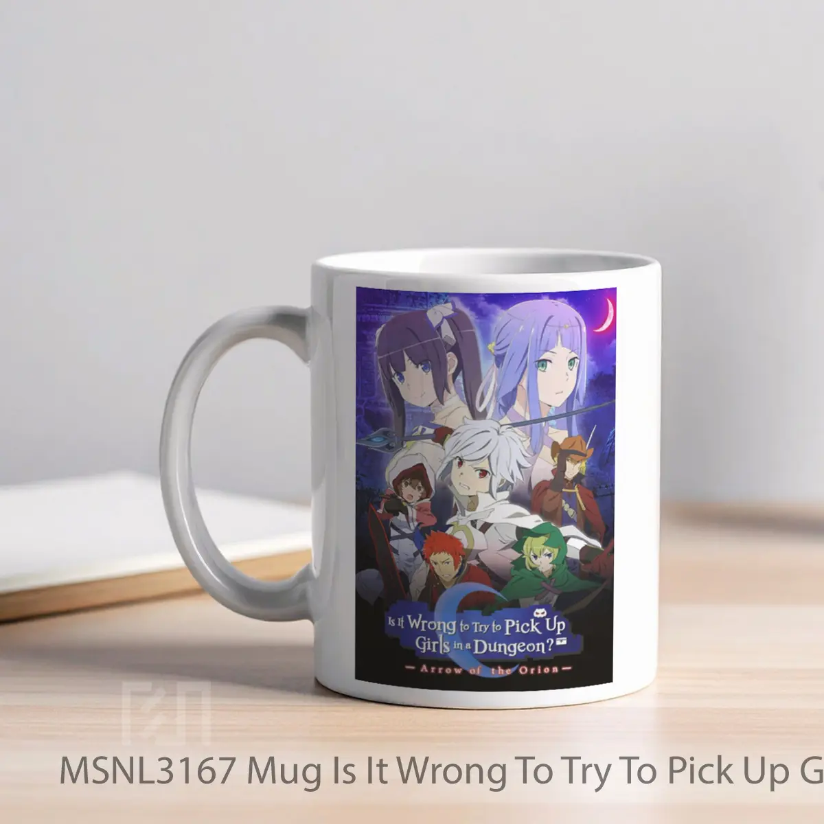Mug Is It Wrong To Try To Pick Up Girls In A Dungeon Arrow Of The Orion Gelas Keramik Tema Film MSNL3167 - Tampak Kiri