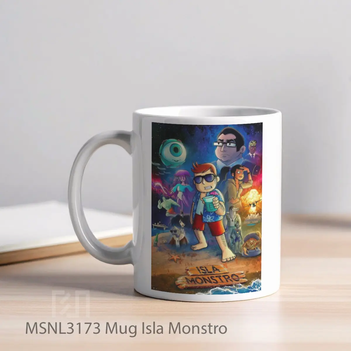Mug Isla Monstro Gelas Keramik Tema Film MSNL3173 - Tampak Kiri