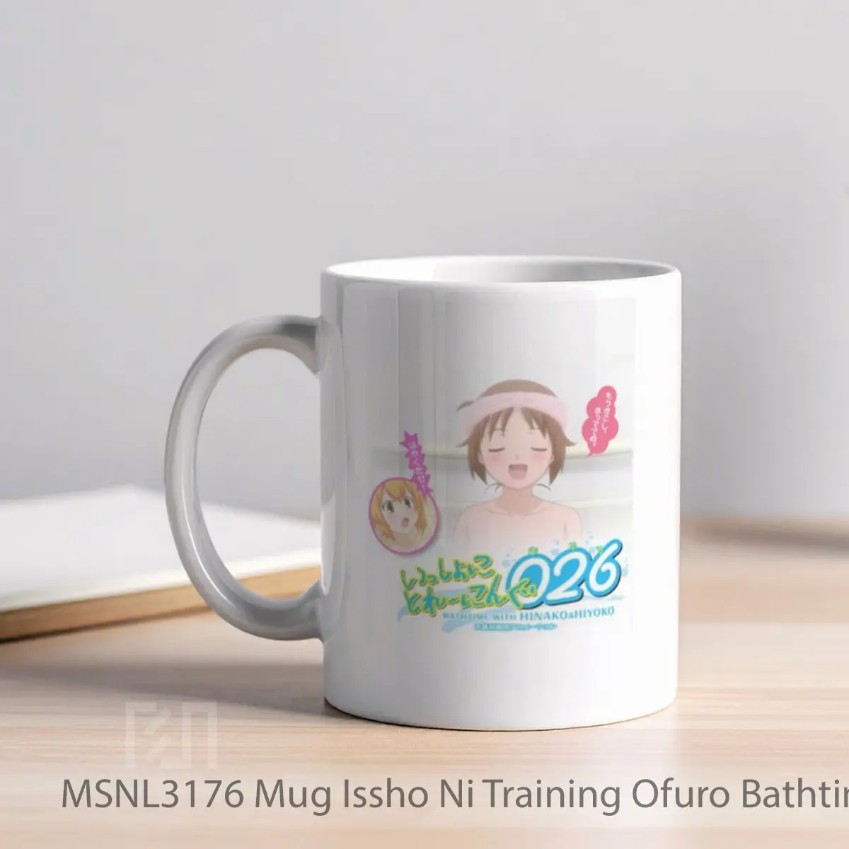 Mug Issho Ni Training Ofuro Bathtime With Hinako Hiyoko Gelas Keramik Tema Film MSNL3176 - Tampak Kiri