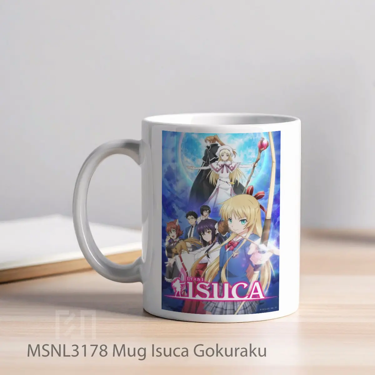 Mug Isuca Gokuraku Gelas Keramik Tema Film MSNL3178 - Tampak Kiri