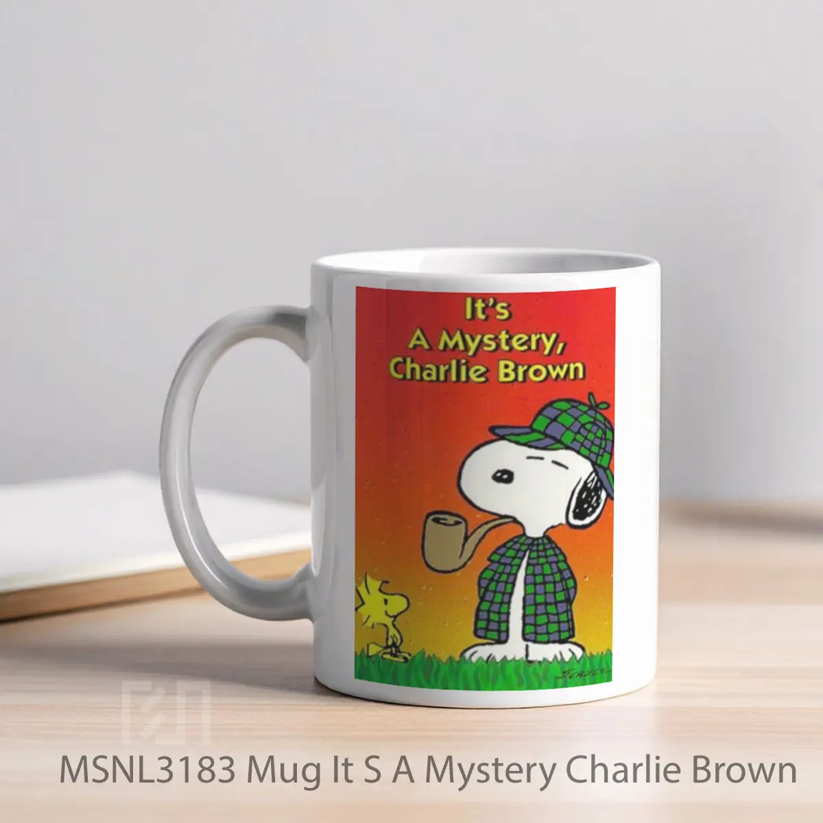 Mug It S A Mystery Charlie Brown Gelas Keramik Tema Film MSNL3183 - Tampak Kiri