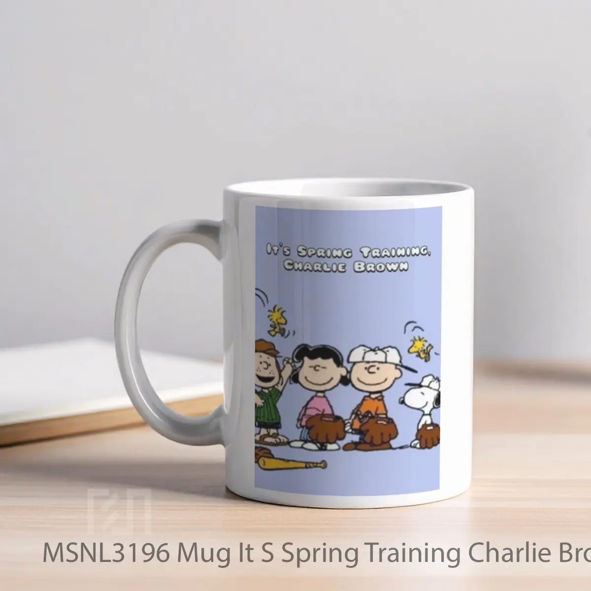 Mug It S Spring Training Charlie Brown Gelas Keramik Tema Film MSNL3196 - Tampak Kiri