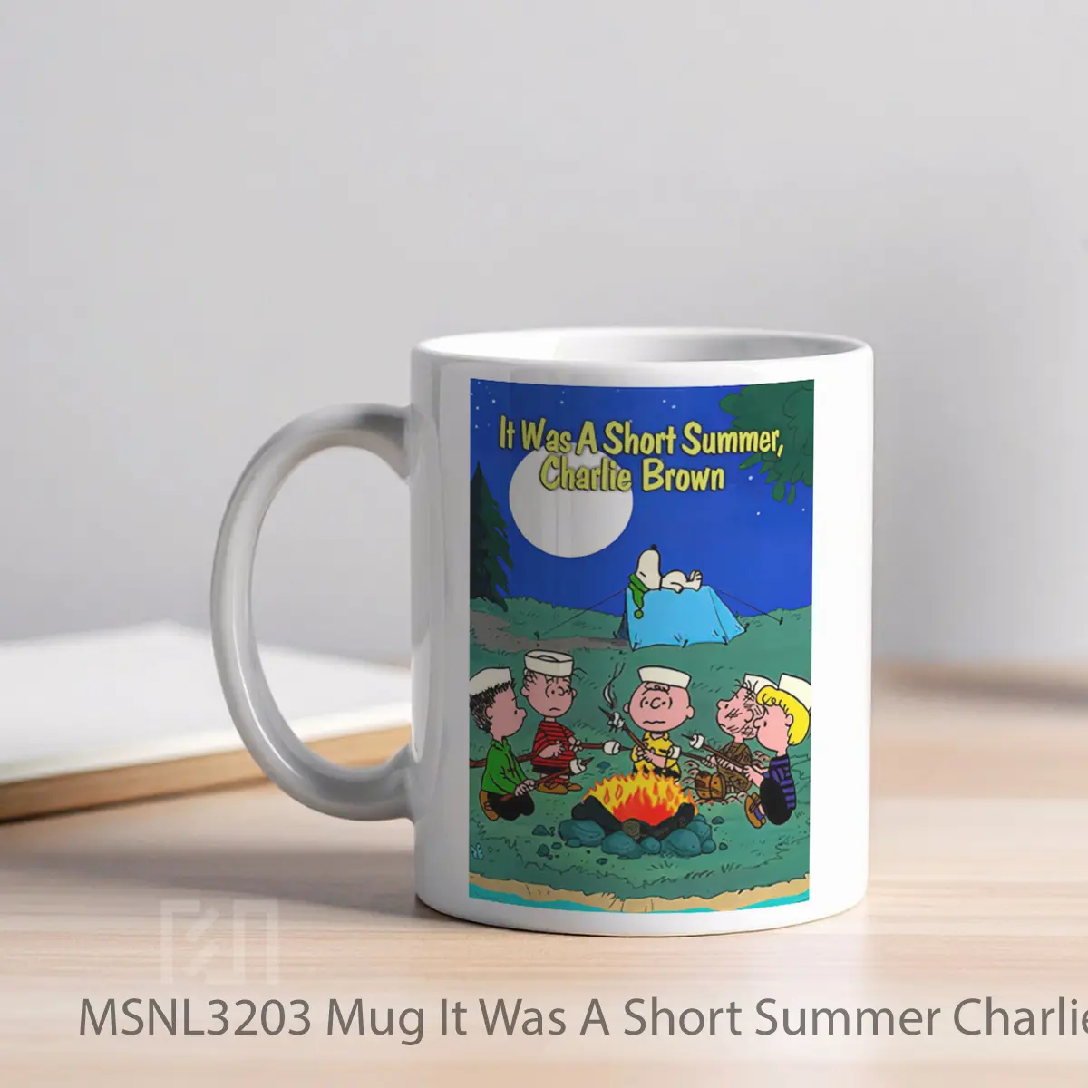Mug It Was A Short Summer Charlie Brown Gelas Keramik Tema Film MSNL3203 - Tampak Kiri