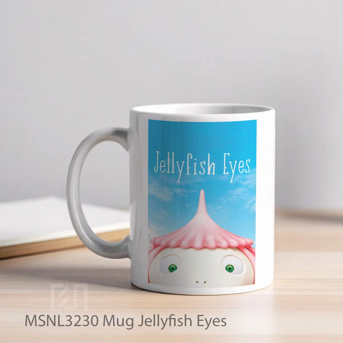 Mug Jellyfish Eyes Gelas Keramik Tema Film MSNL3230 - Tampak Kiri