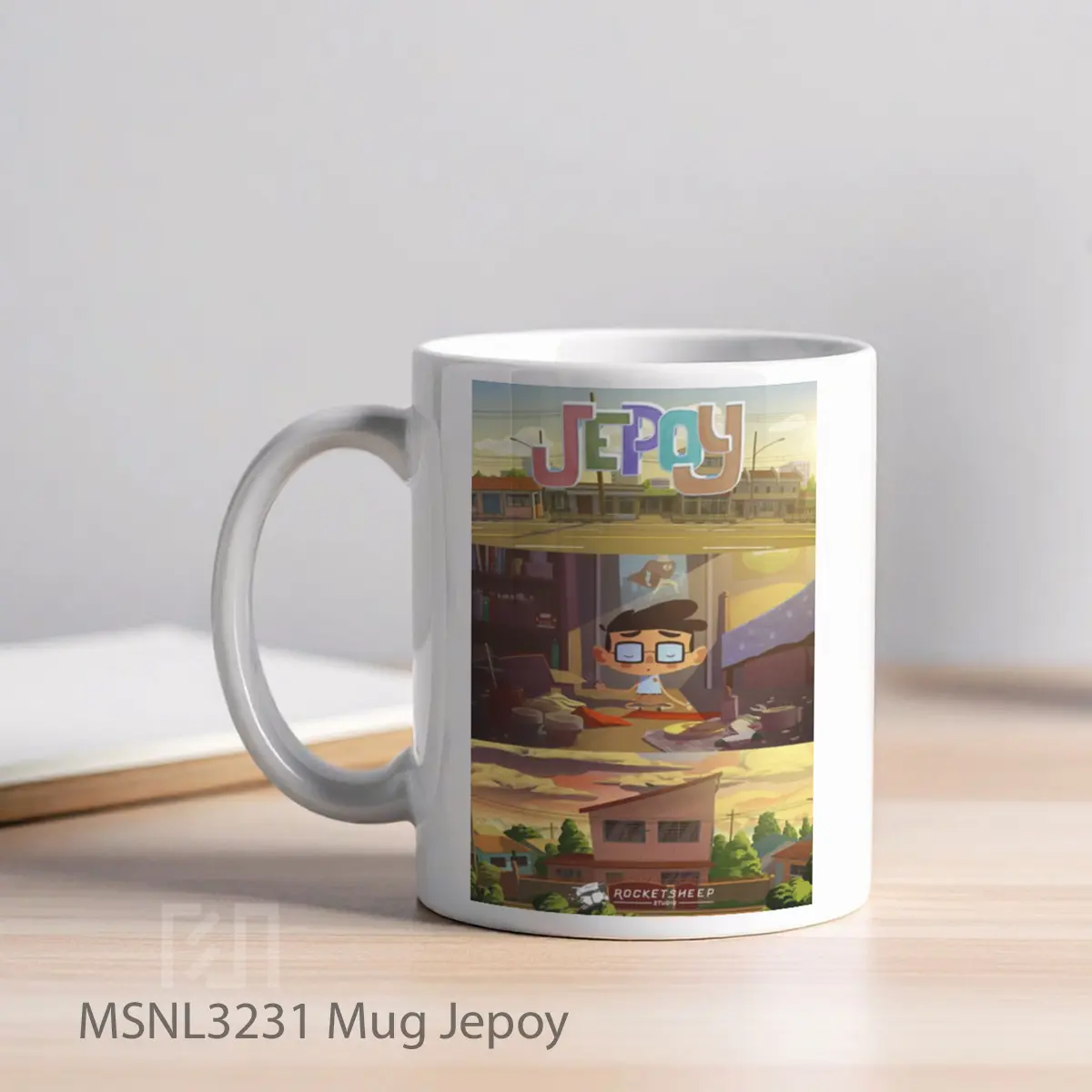 Mug Jepoy Gelas Keramik Tema Film MSNL3231 - Tampak Kiri