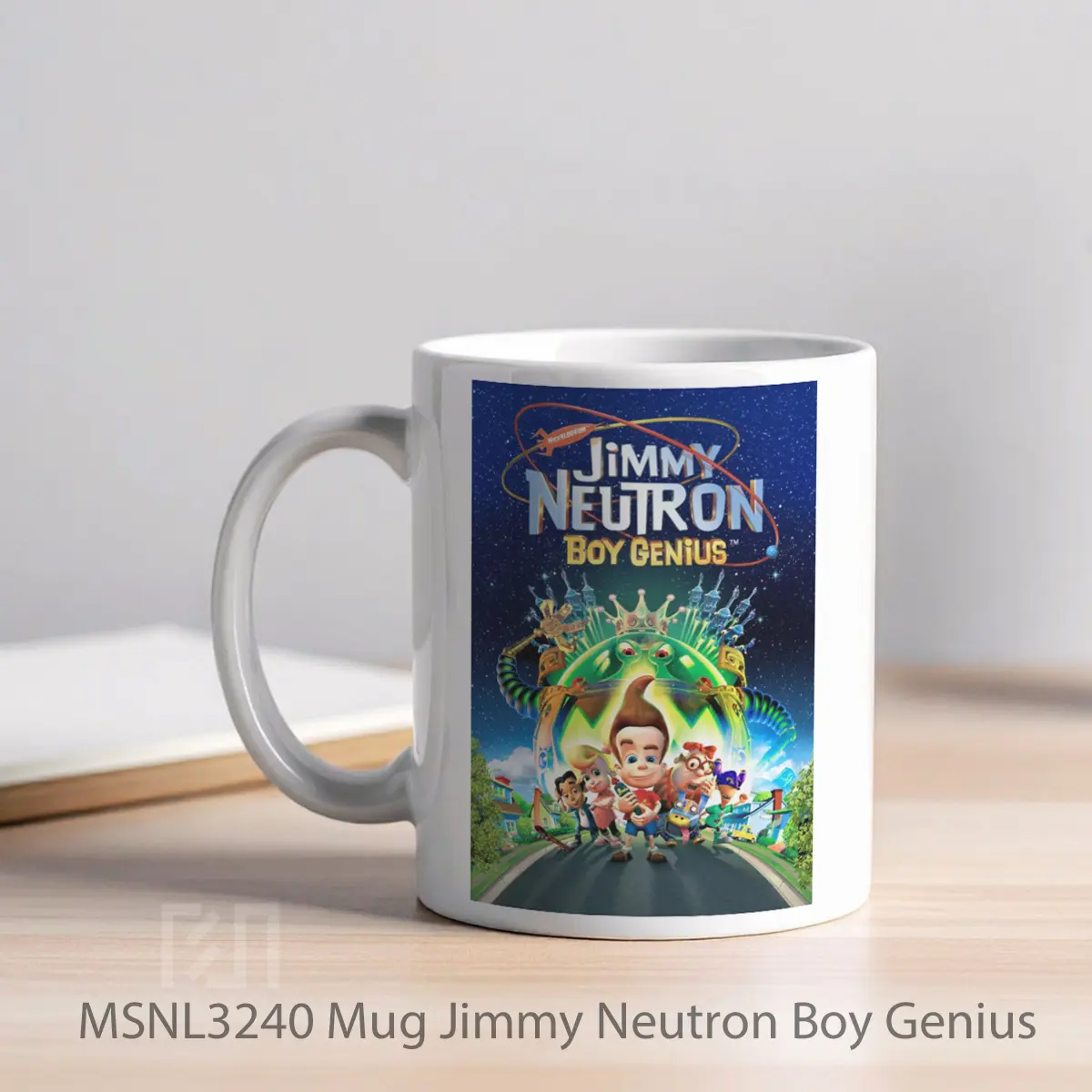 Mug Jimmy Neutron Boy Genius Gelas Keramik Tema Film MSNL3240 - Tampak Kiri